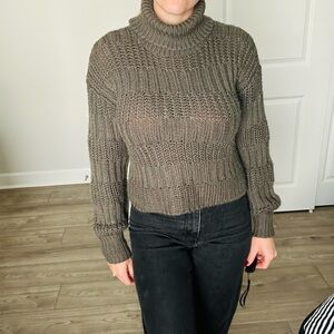 Aeropostale Women's Cowl Neck Sweater - Taupe